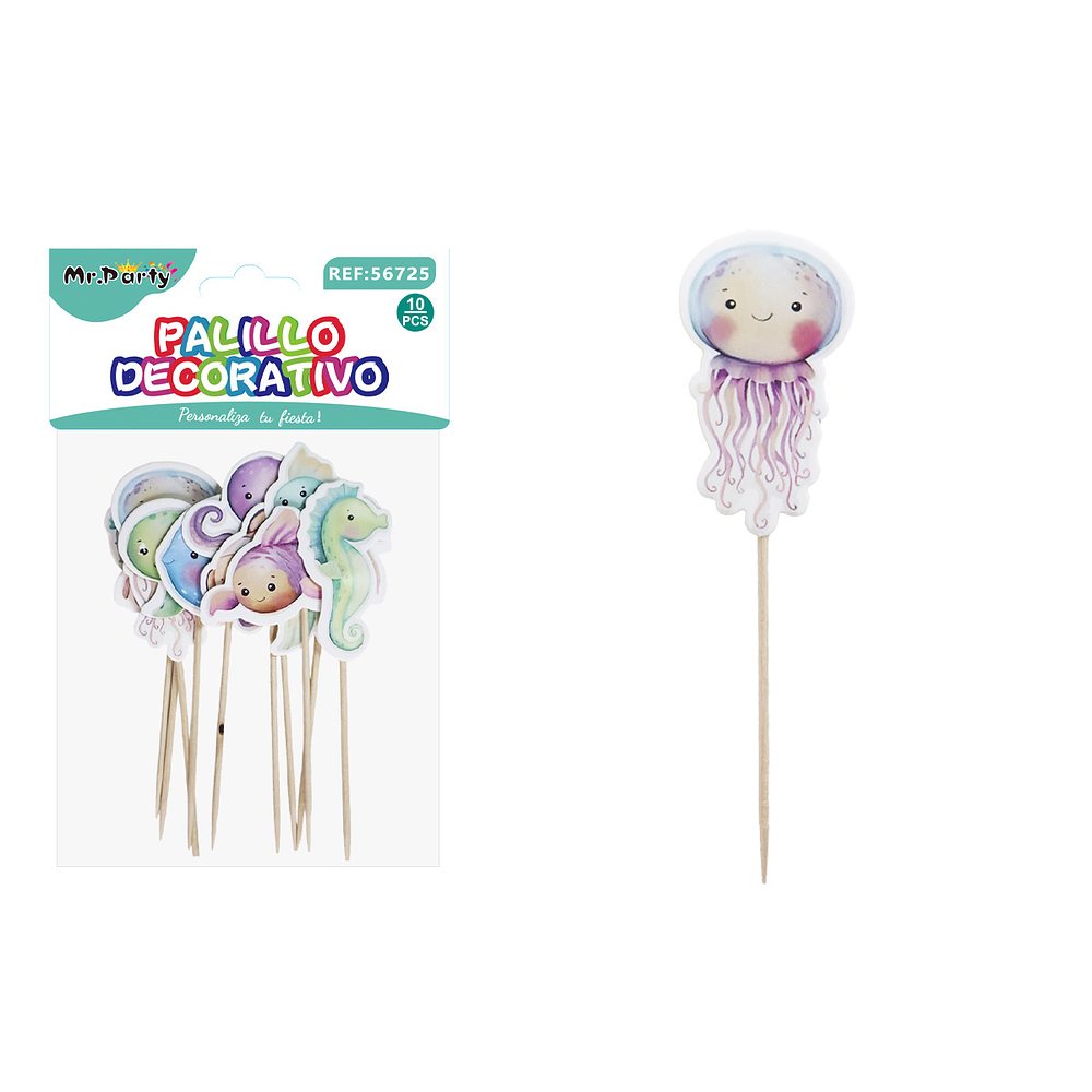 Toppers decorativos para pastel de animales marinos 13cm 10pcs