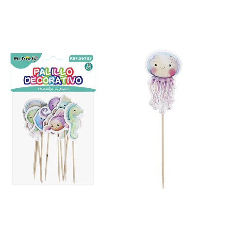 Toppers decorativos para pastel de animales marinos 13cm 10pcs