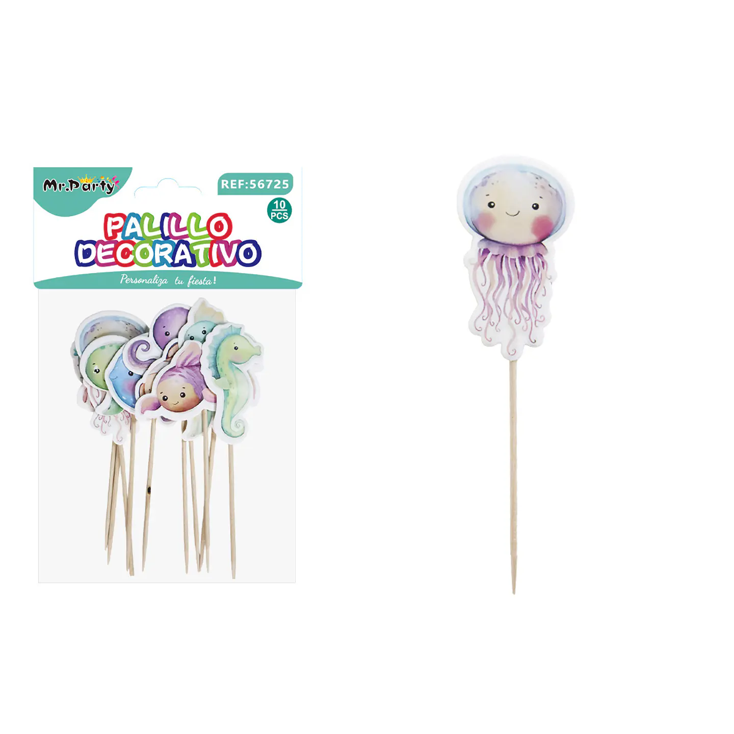 Toppers decorativos para pastel de animales marinos 13cm 10pcs 1