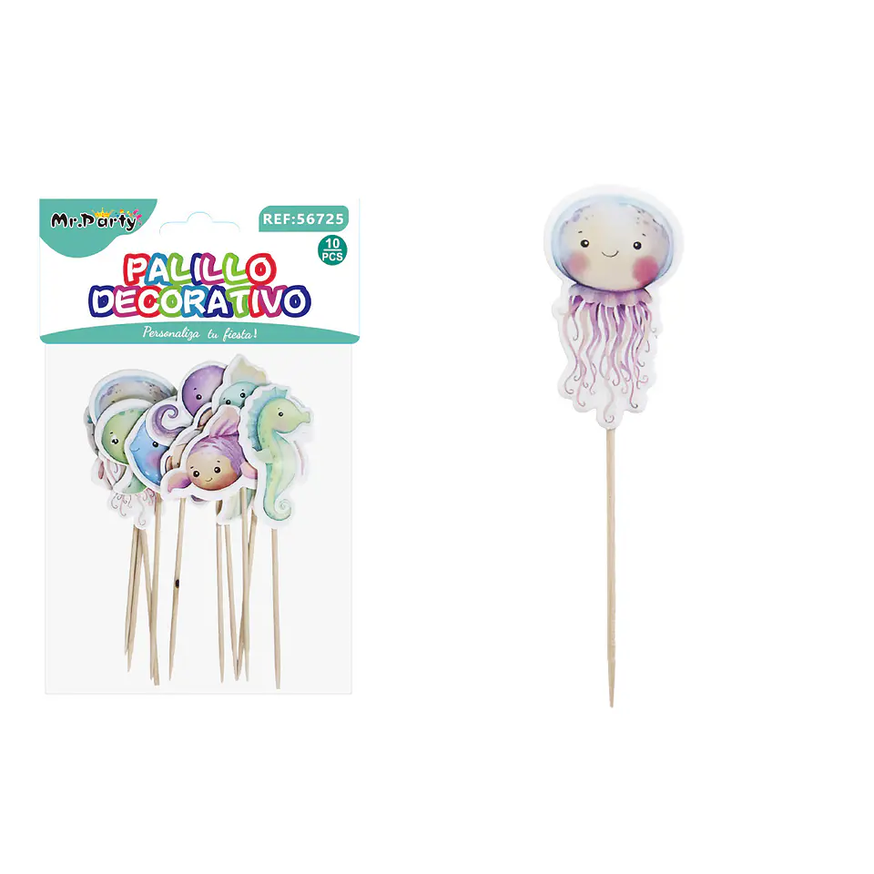 Toppers decorativos para pastel de animales marinos 13cm 10pcs 1