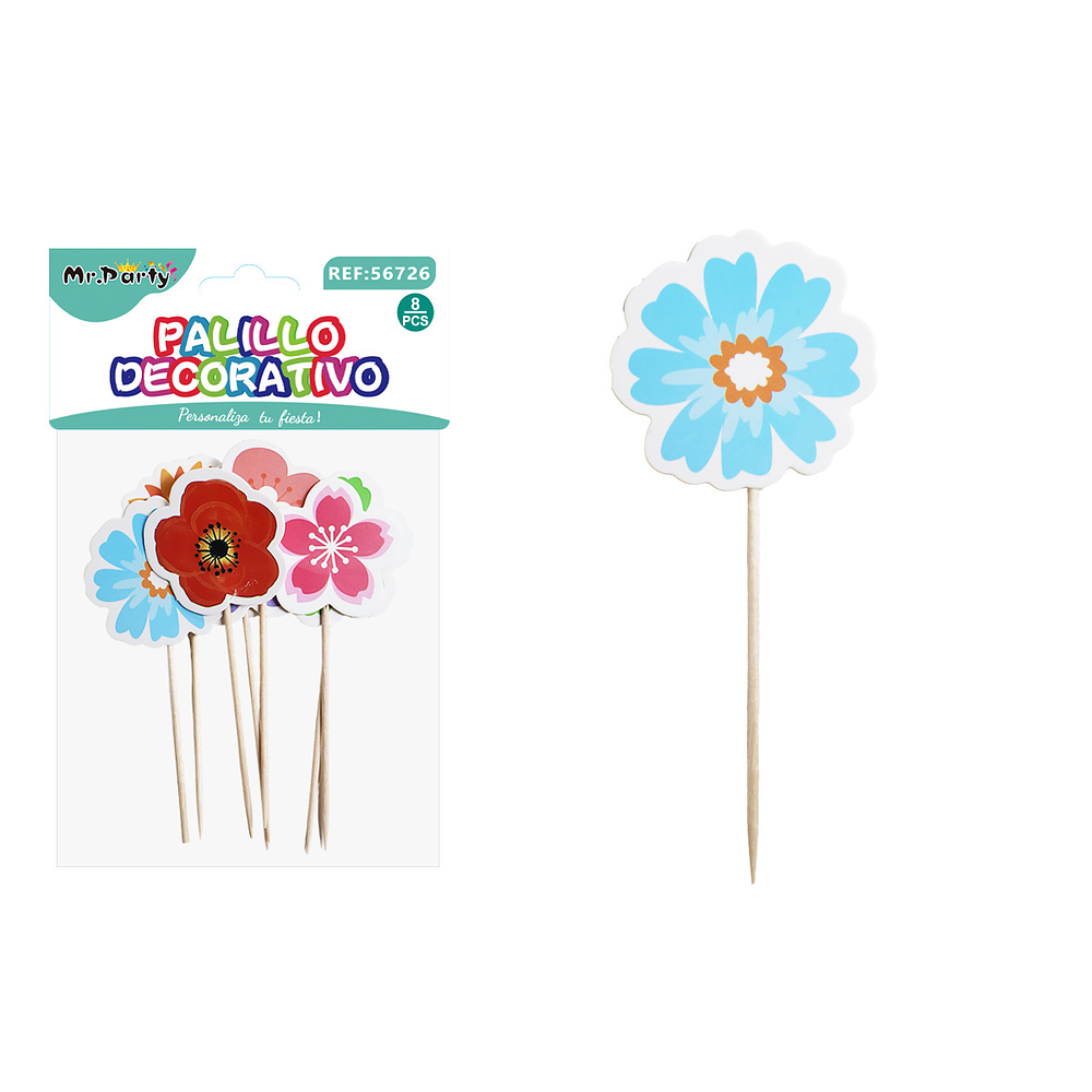 Toppers decorativos para pastel de flores 13cm 8pcs