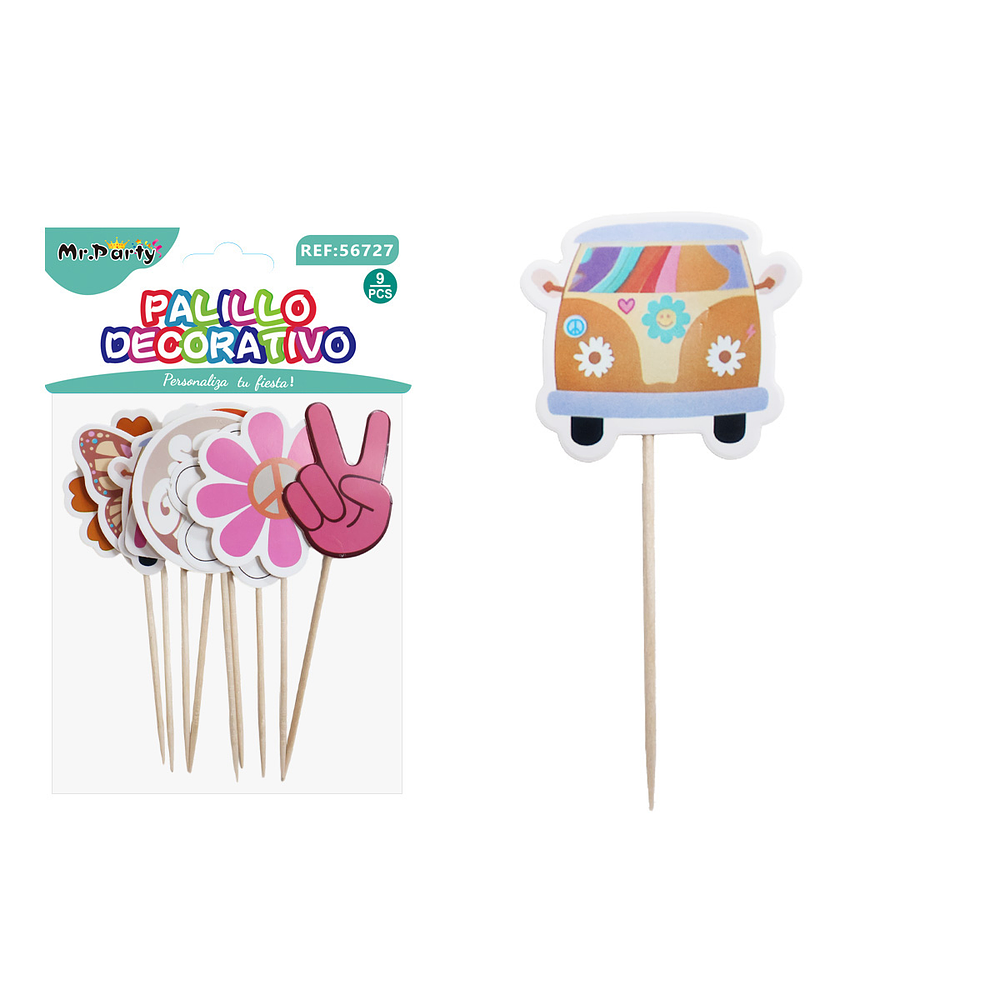 Toppers decorativos para pastel de flores 13cm 9pcs