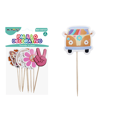 Toppers decorativos para pastel de flores 13cm 9pcs