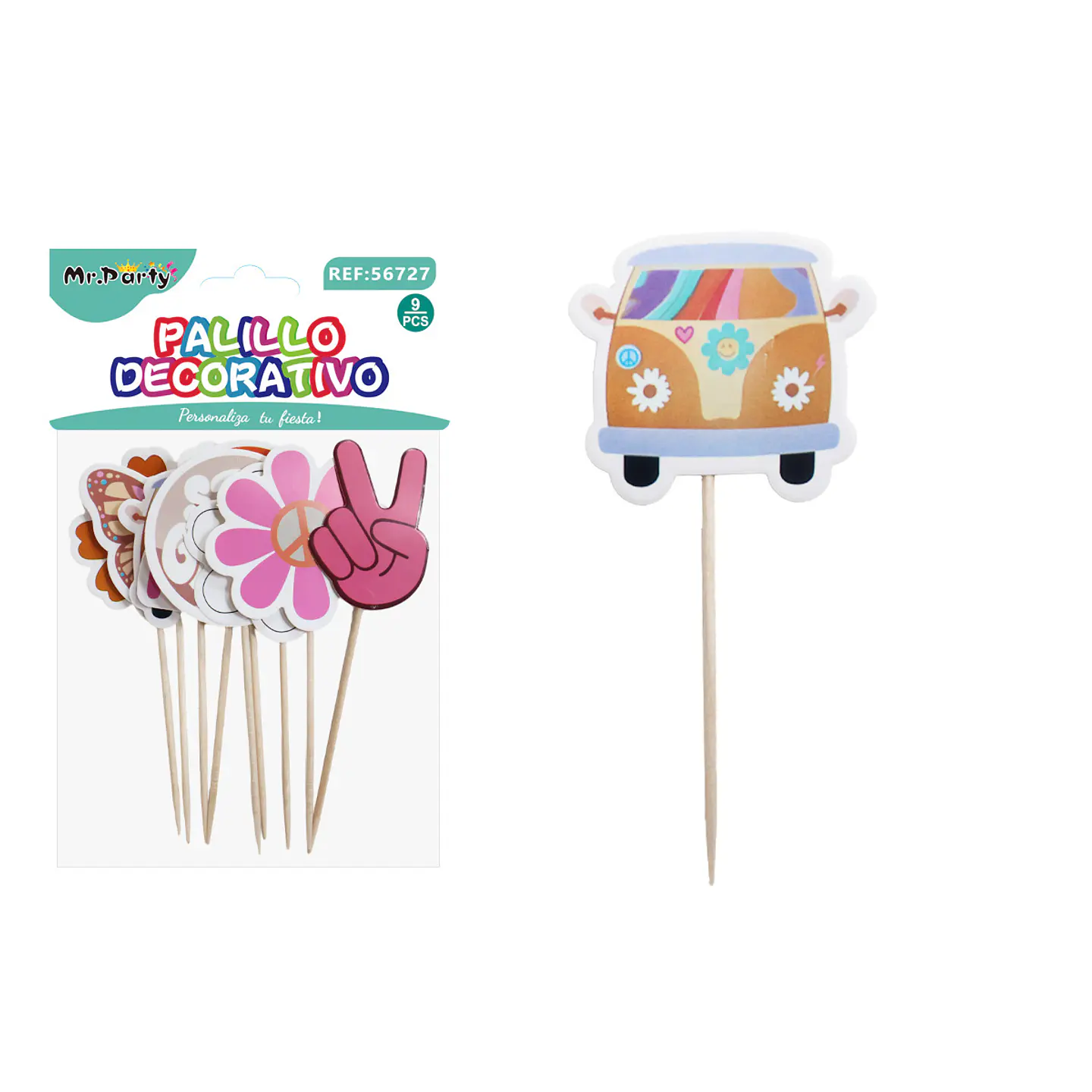 Toppers decorativos para pastel de flores 13cm 9pcs 1