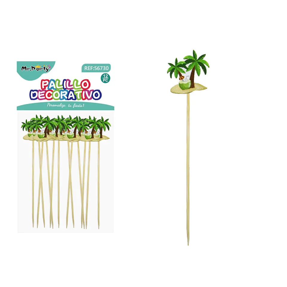 Topper para pastel diseño botánico 13cm 12pcs 1