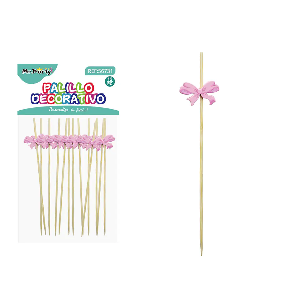 Topper para pastel diseño lazo 12cm 12pcs 1