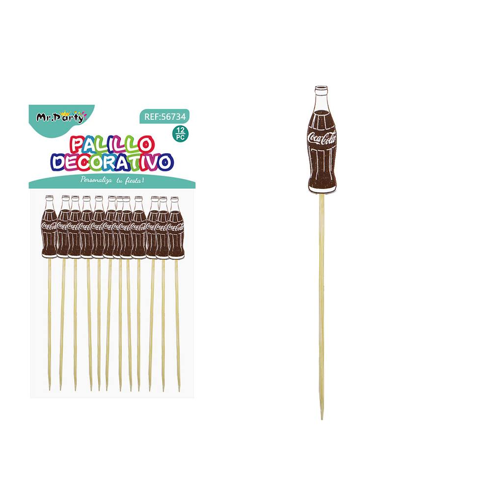 Topper para pastel diseño bebida 14.5cm 12pcs