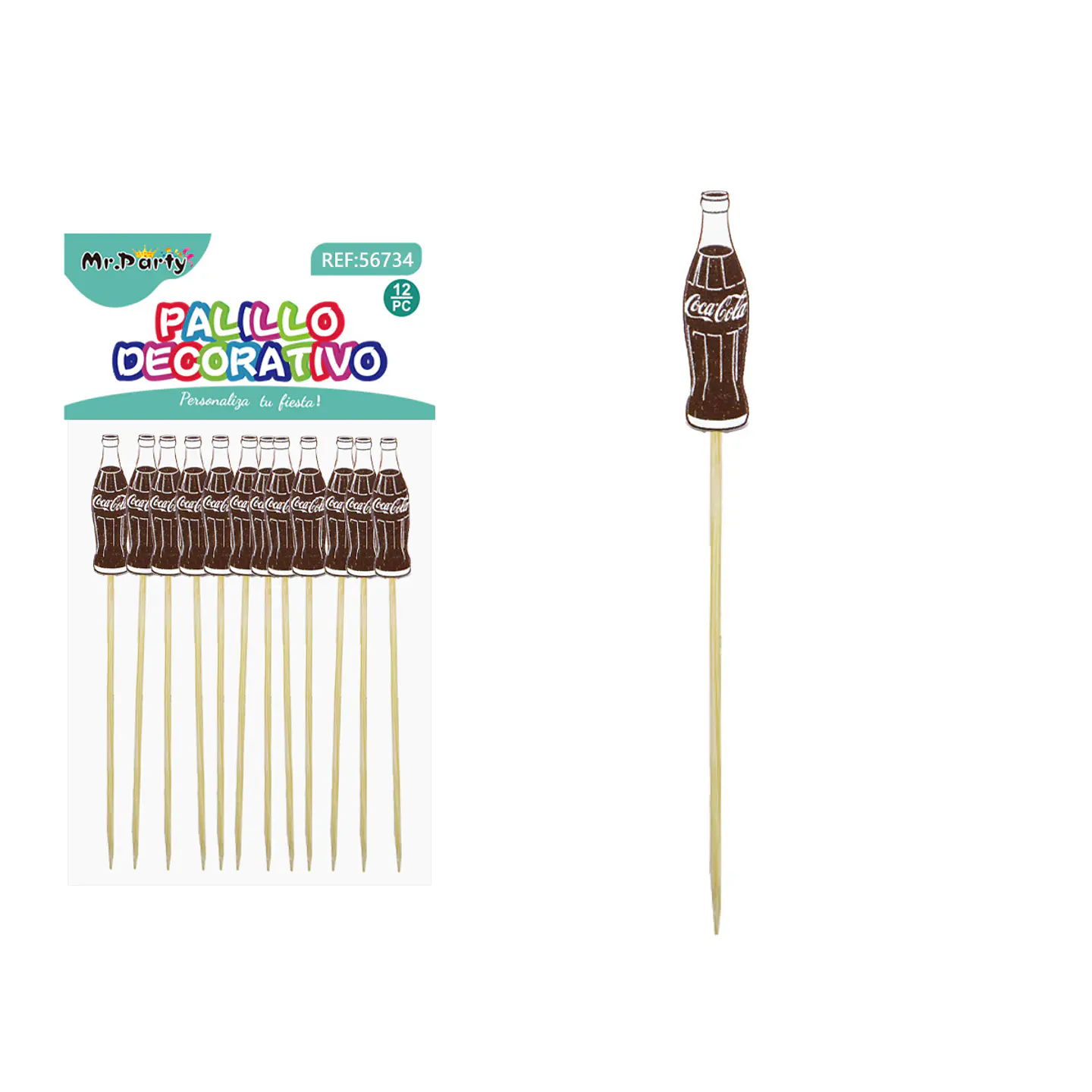 Topper para pastel diseño bebida 14.5cm 12pcs 1