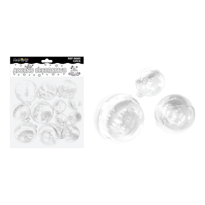 Esferas decorativas tornasol blancas 12pcs