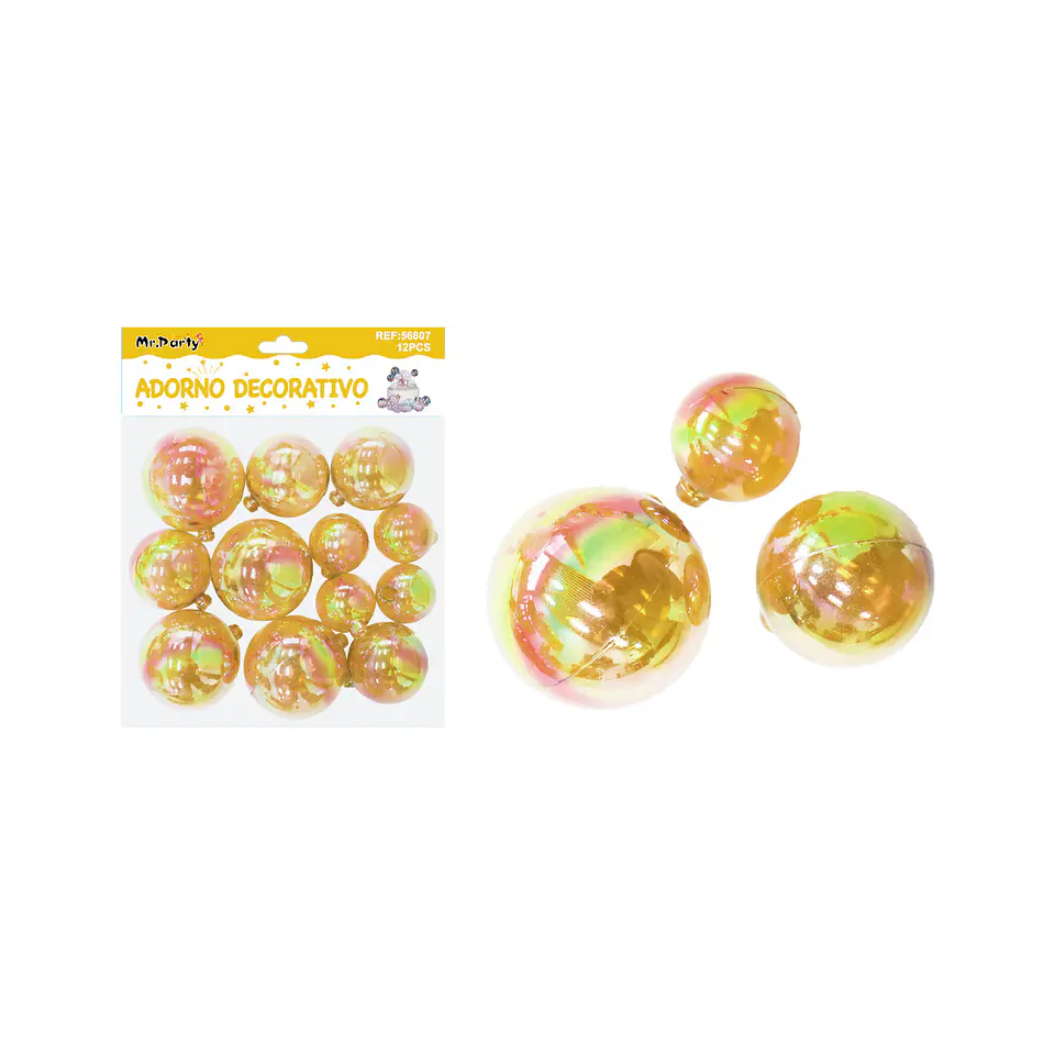 Esferas decorativas tornasol dorado 12pcs 1