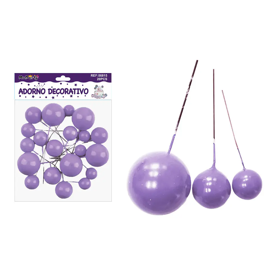 Esferas decorativas para pastel moradas 20pcs 1