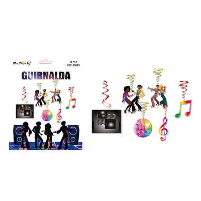 Guirnalda de espiral decorativa disco 12pcs