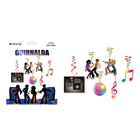 Guirnalda de espiral decorativa disco 12pcs