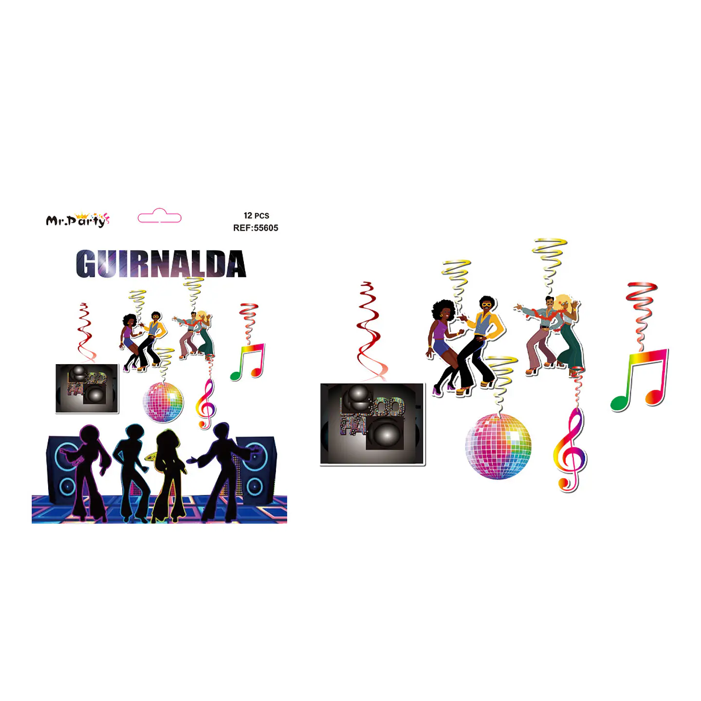 Guirnalda de espiral decorativa disco 12pcs 1