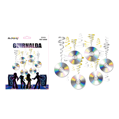 Guirnalda de espiral decorativa disco CD 12pcs