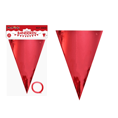 Guirnaldas banderín triángulo rojo brillante 14*20cm 7pcs