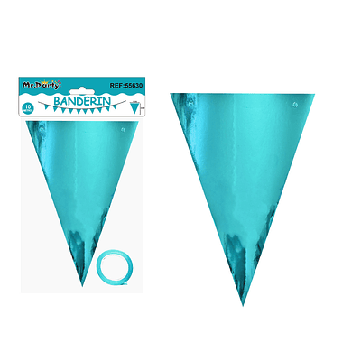 Guirnaldas banderín triángulo azul claro brillante 14*20cm 7pcs