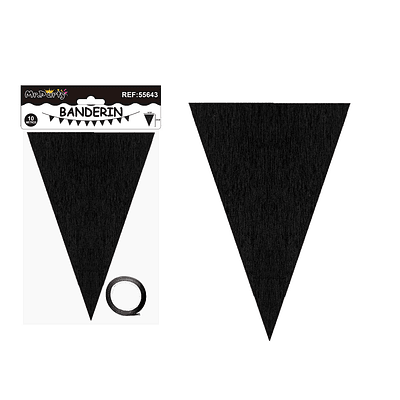 Guirnaldas banderín triángulo negro 14*20cm 7pcs