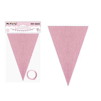 Guirnaldas banderín triángulo rosa 14*20cm 7pcs