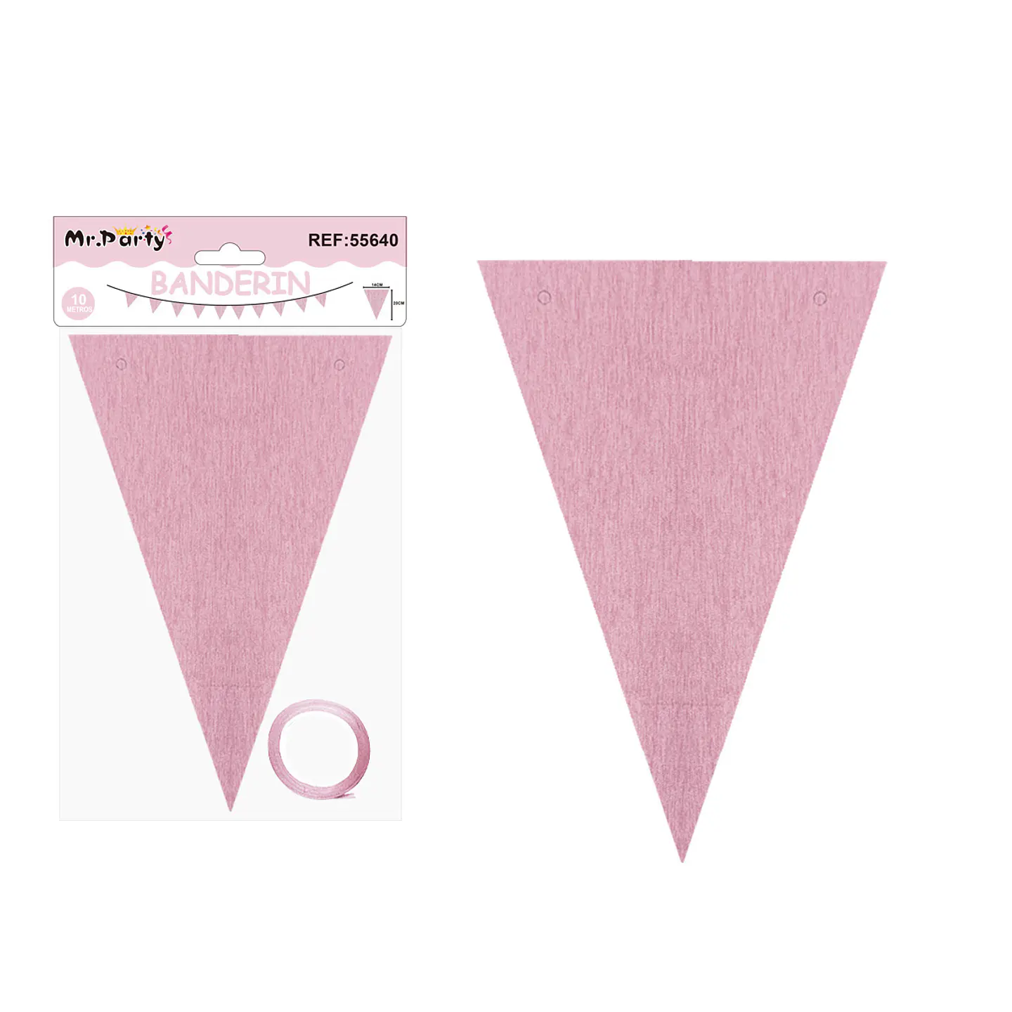Guirnaldas banderín triángulo rosa 14*20cm 7pcs 1