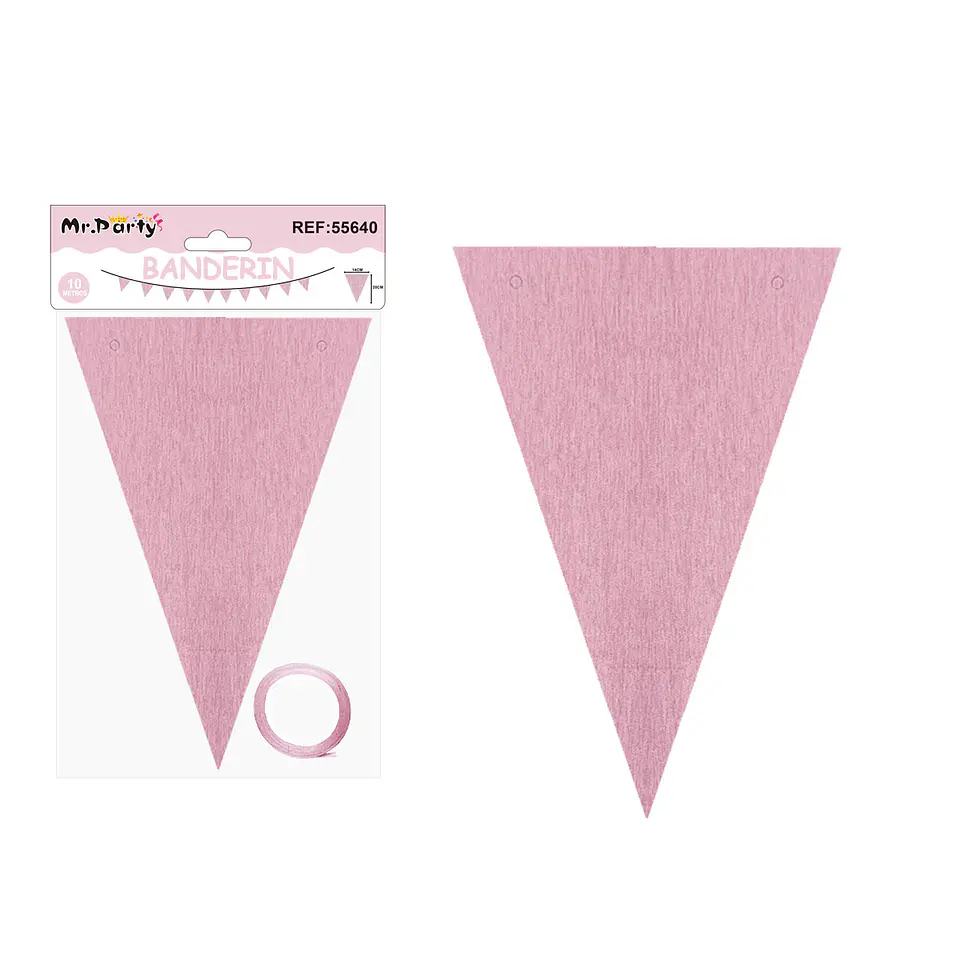 Guirnaldas banderín triángulo rosa 14*20cm 7pcs 1