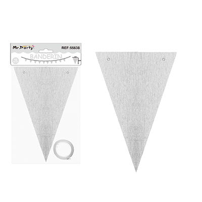 Guirnaldas banderín triángulo plateado 14*20cm 7pcs
