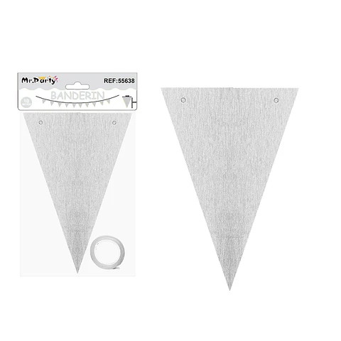 Guirnaldas banderín triángulo plateado 14*20cm 7pcs