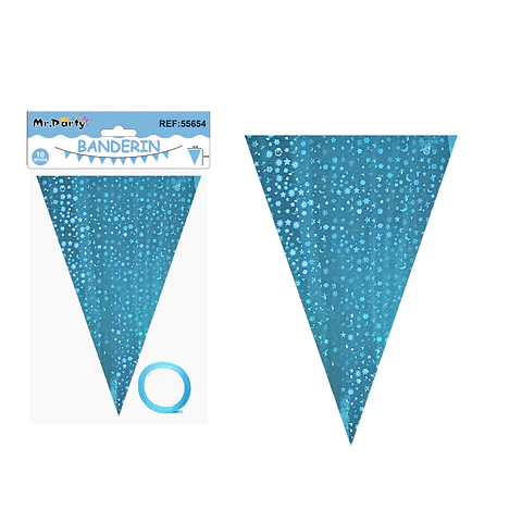 Guirnaldas banderín triángulo azul estrellas y luna 14*20cm 7pcs