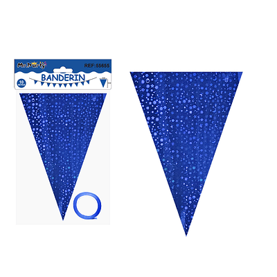 Guirnaldas banderín triángulo azul oscuro estrellas y luna 14*20cm 7pcs