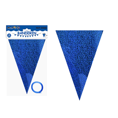 Guirnaldas banderín triángulo láser azul oscuro 14*20cm 7pcs