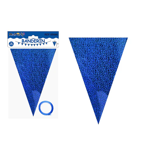Guirnaldas banderín triángulo láser azul oscuro 14*20cm 7pcs