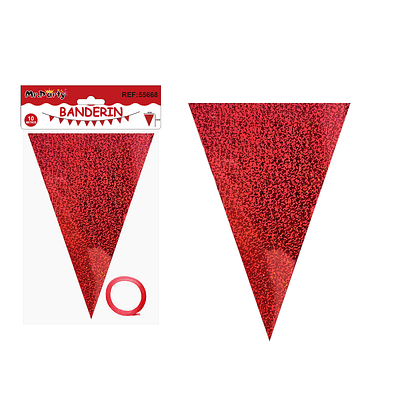 Guirnaldas banderín triángulo láser rojo 14*20cm 7pcs