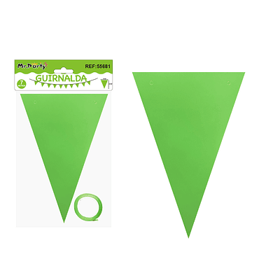Guirnaldas banderín triángulo verde fluorescente 14*20cm 7pcs