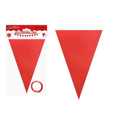 Guirnaldas banderín triángulo rojo fluorescente 14*20cm 7pcs