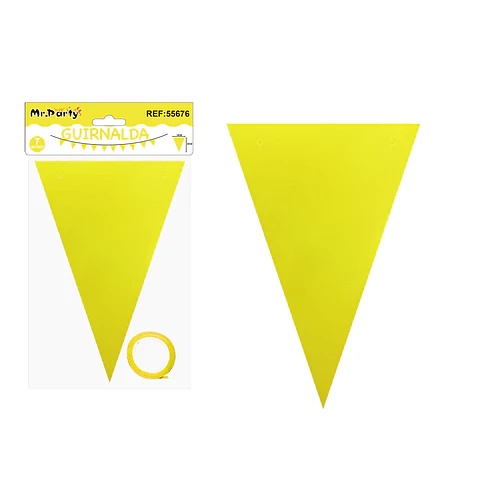 Guirnaldas banderín triángulo amarillo fluorescente 14*20cm 7pcs
