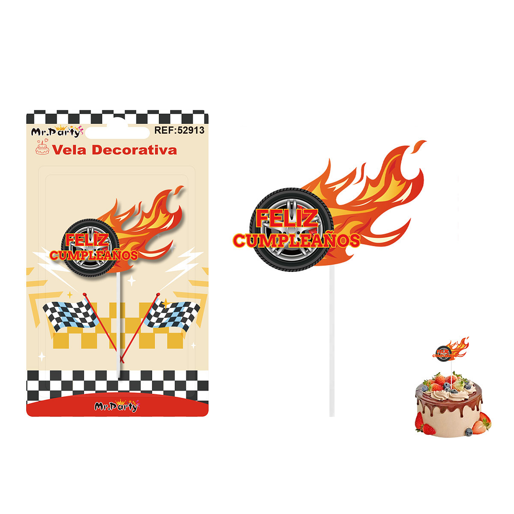 Vela decorativa diseño rueda 6.2*4.1cm