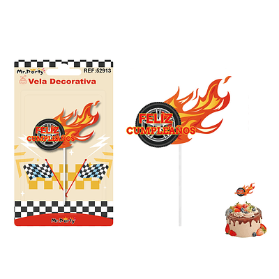 Vela decorativa diseño rueda 6.2*4.1cm