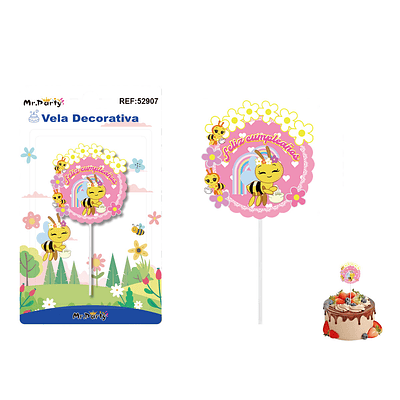 Vela decorativa diseño abeja 6.3*6.5cm