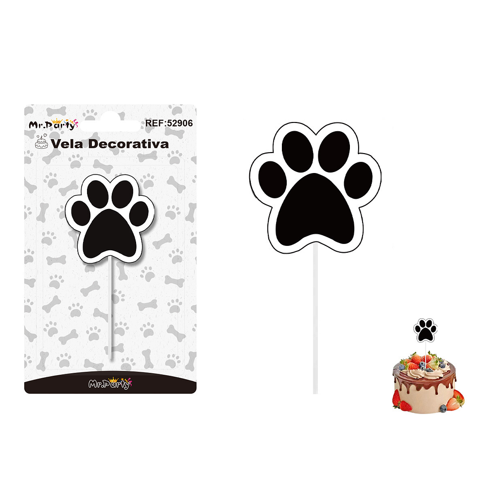 Vela decorativa diseño huella de perro 6.4*6.3cm