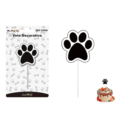 Vela decorativa diseño huella de perro 6.4*6.3cm