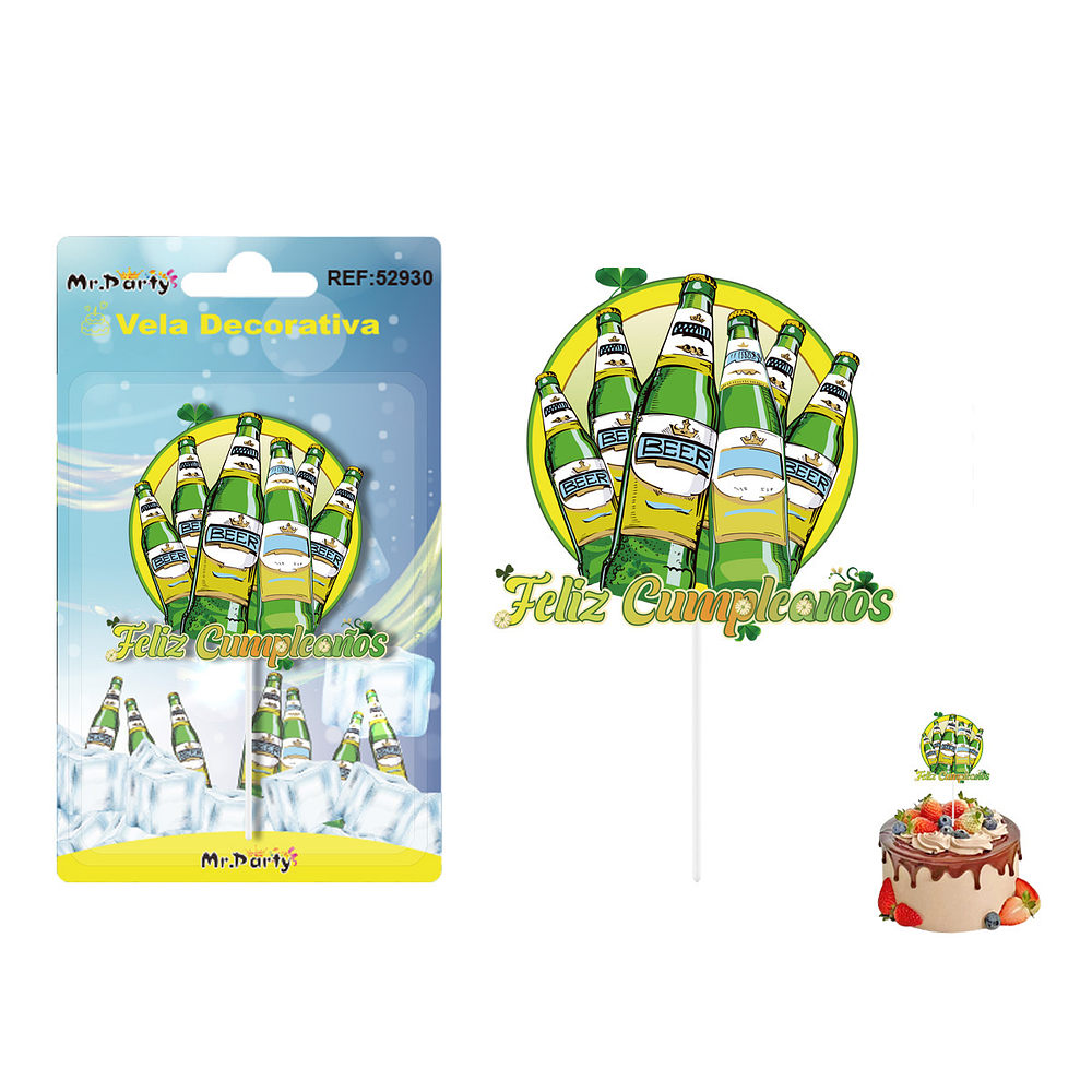 Vela decorativa diseño cerveza 6.5*6cm