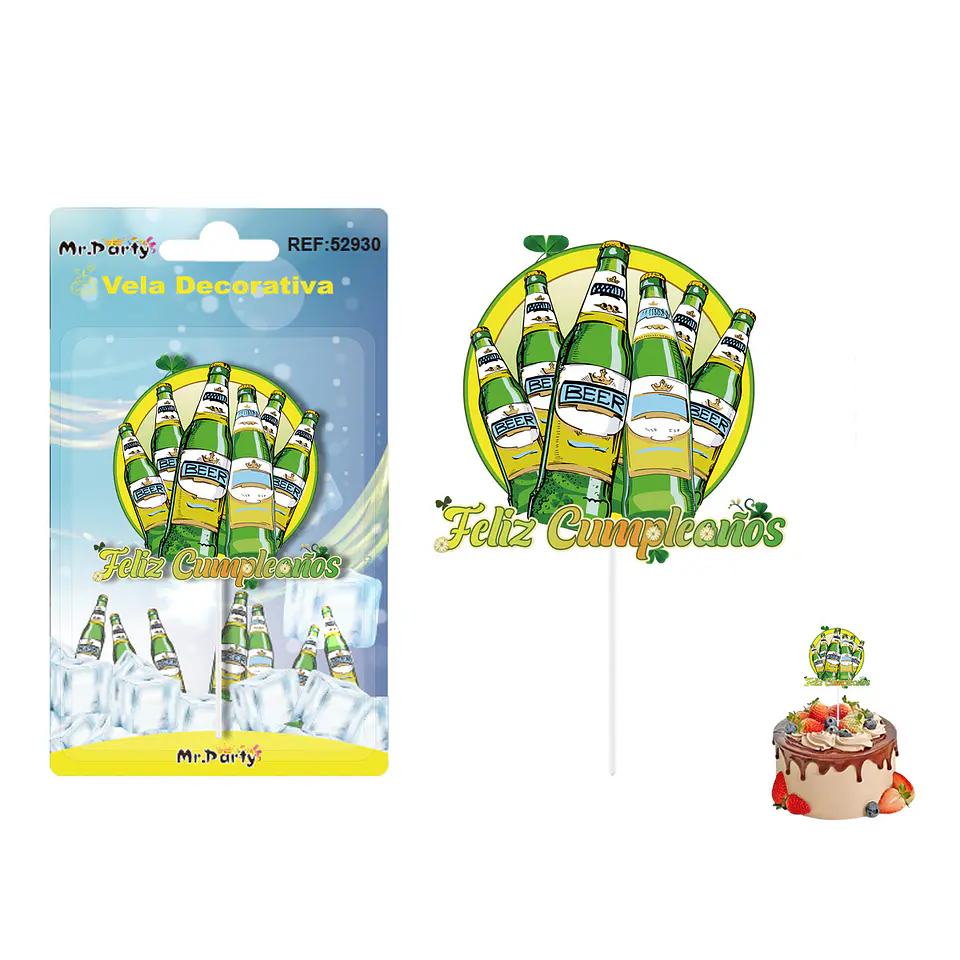 Vela decorativa diseño cerveza 6.5*6cm 1