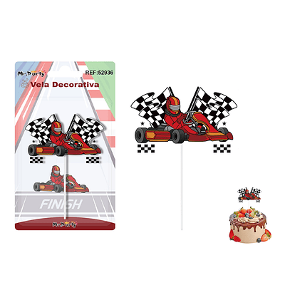 Vela decorativa diseño auto de carreras 6*4cm