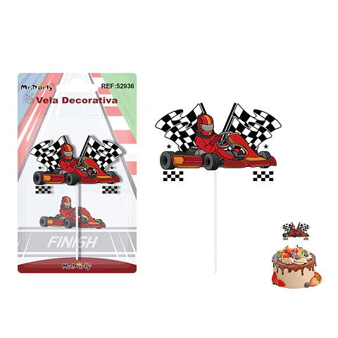 Vela decorativa diseño auto de carreras 6*4cm