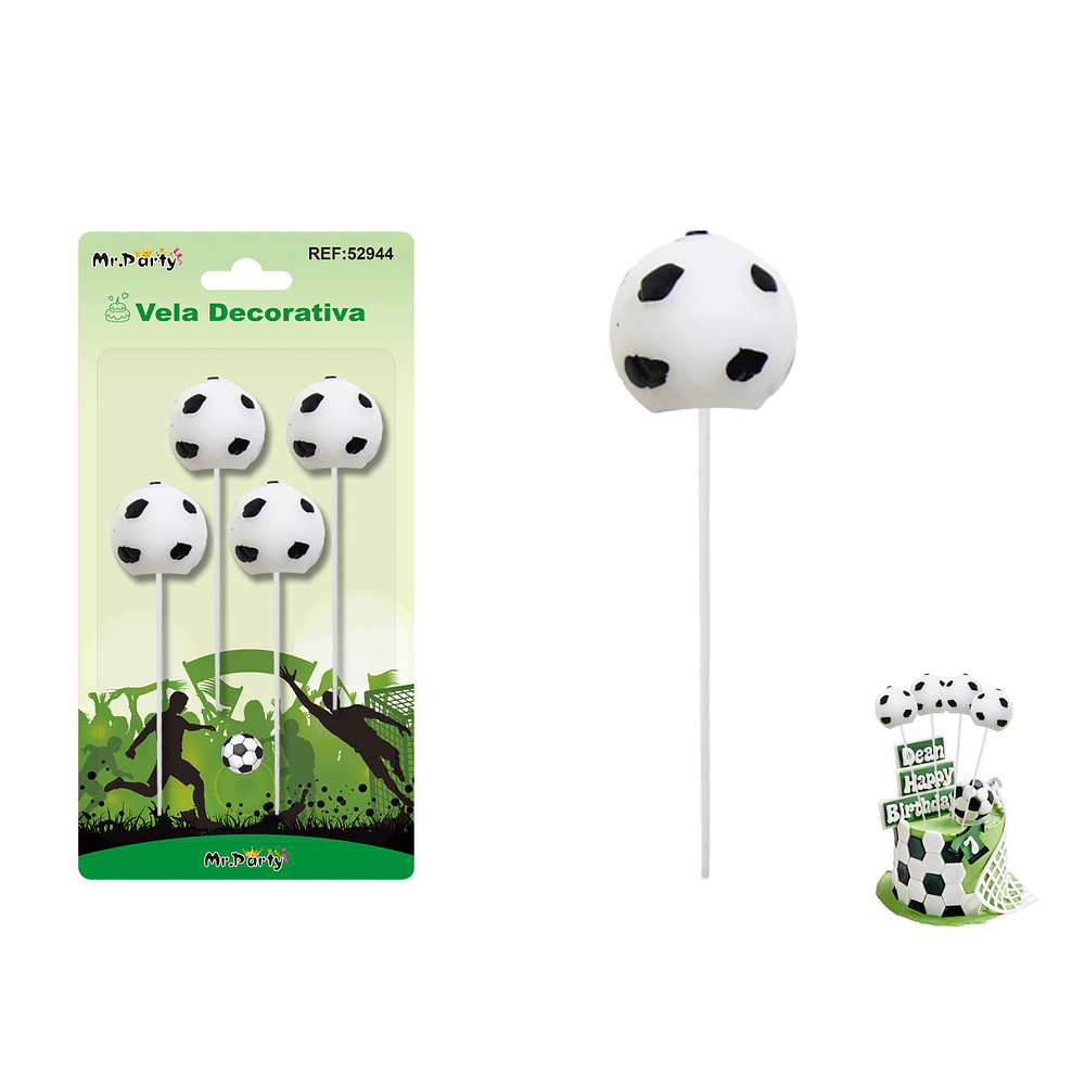 Vela de fútbol 2cm 4pcs