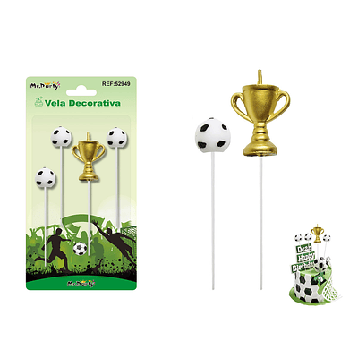Vela de fútbol y trofeo 2-4cm 4pcs