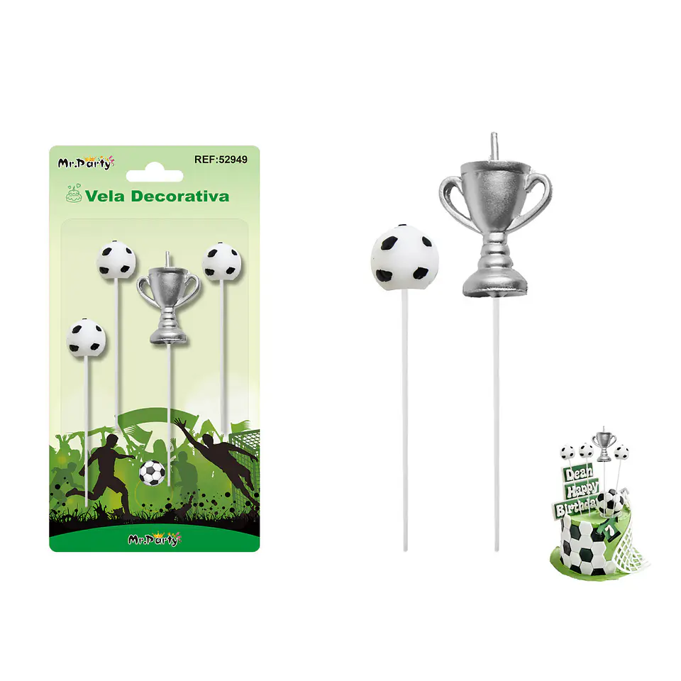 Vela de fútbol y trofeo 2-4cm 4pcs 1