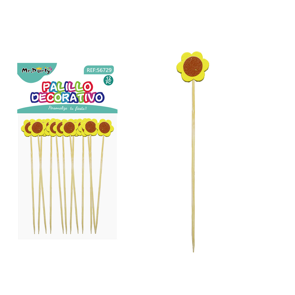 Topper para pastel diseño flor 13cm 12pcs