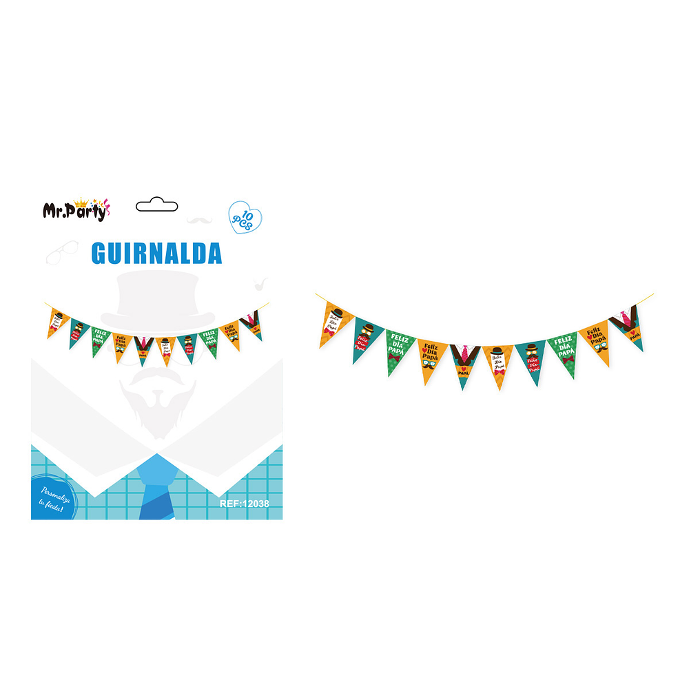 Banderín triangular Día del Padre 14*20cm 10pcs 5M