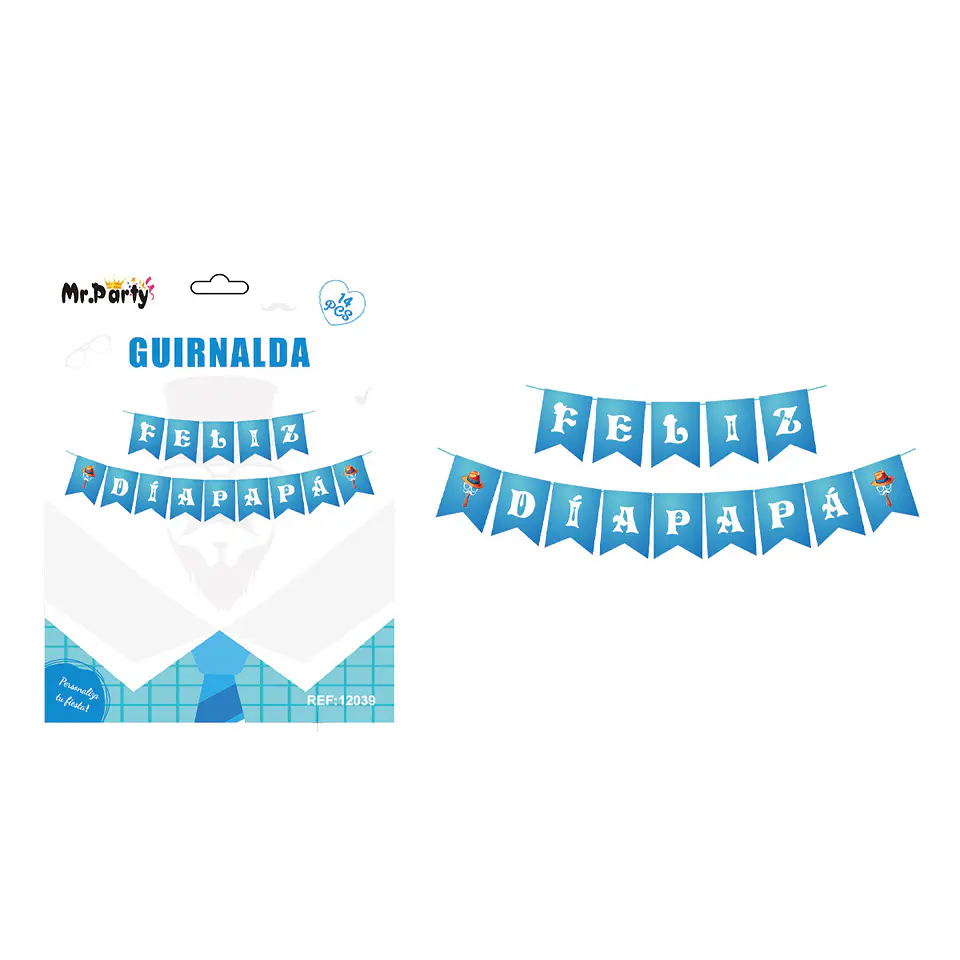 Banderín cola de pez Día del Padre 12*17cm 14pcs 5M 1